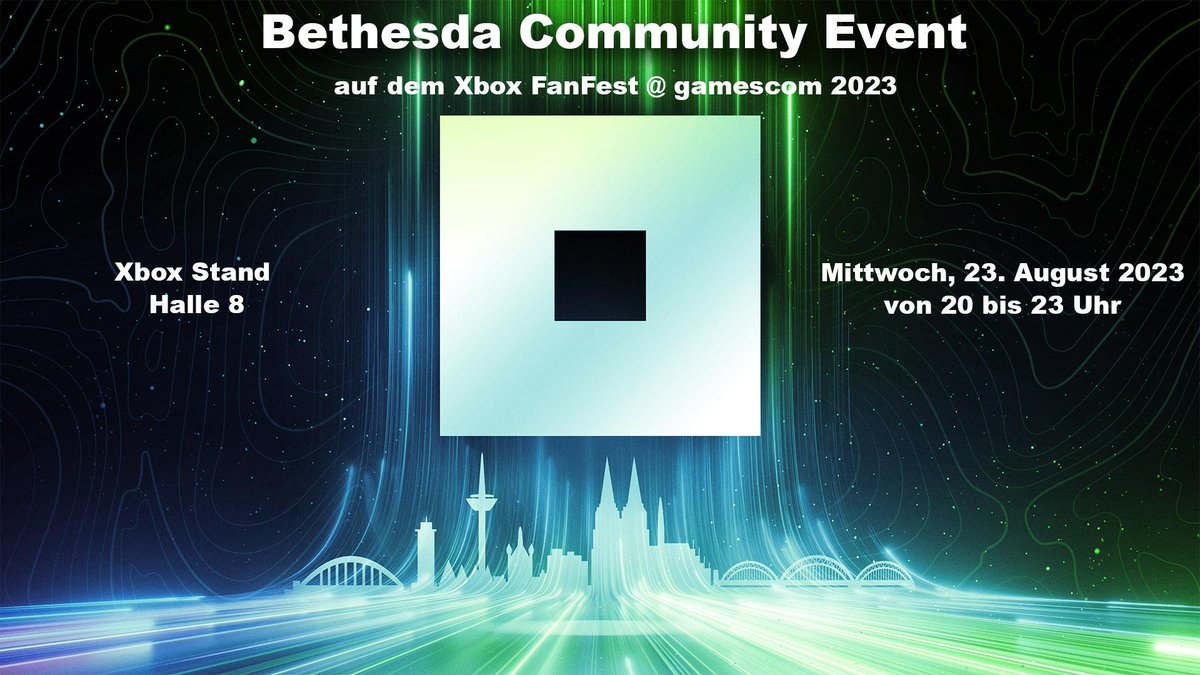 bethesda_de's tweet image. Kommt zum @gamescom 2023 Bethesda Community Event auf dem Xbox FanFest!✨

Mit dabei:

🚀 Unser #Starfield Theater (ohne Anstehen)
📗 #ESO-Necrom Hands-On
🎁 exklusive Giveaways!
&amp;amp; unser Community Team! 👋

Mailt uns an community_de@bethsofteurope.com. Limitierte Plätze.