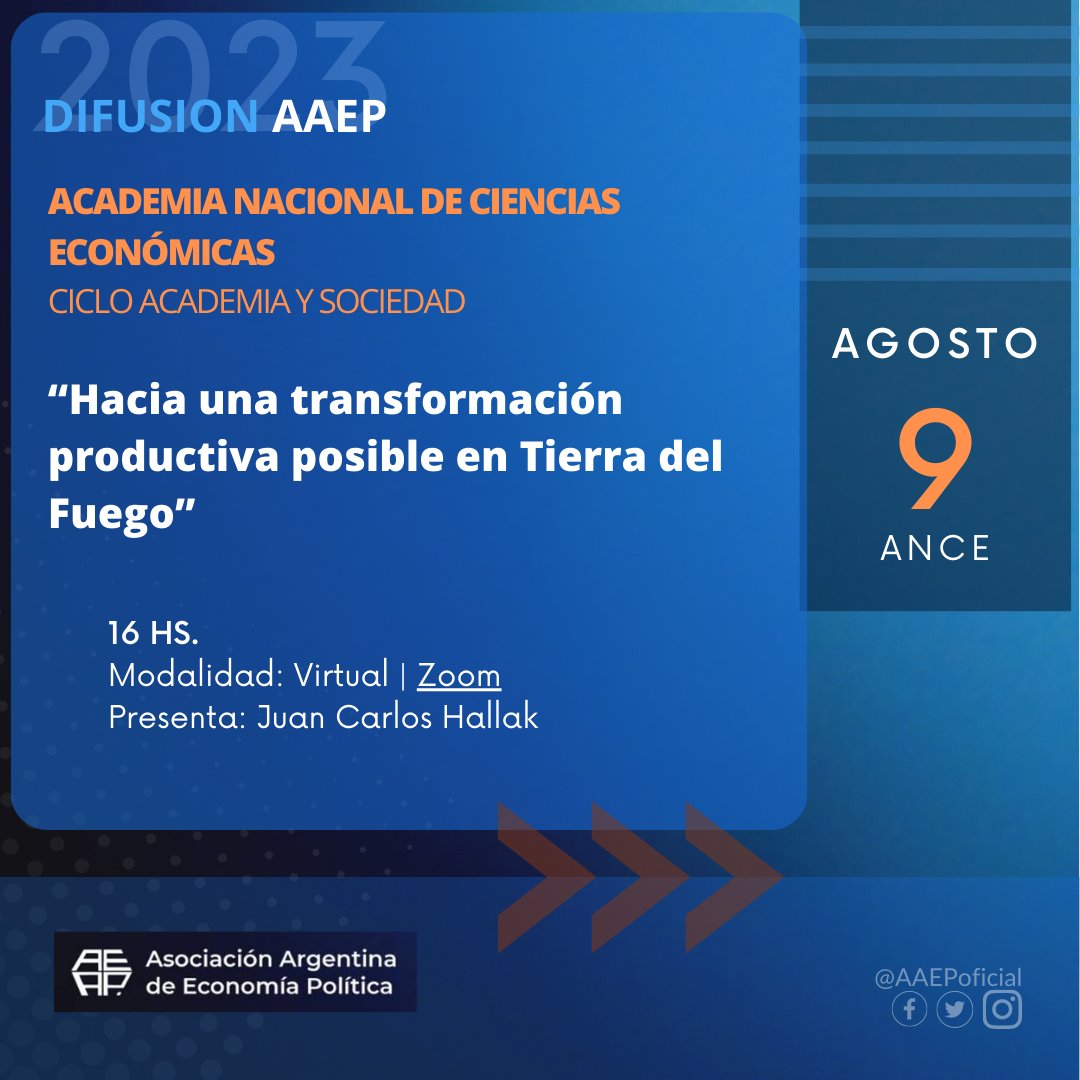 AAEPoficial's tweet image. "Te presentamos los eventos que nuestros colaboradores tienen preparados para este 9 de agosto."

¡Acompáñanos en estas experiencias!"
📢@uba 
📌“JORNADAS DE HISTORIA DE LA INDUSTRIA, LOS SERVICIOS Y EL DESARROLLO”

📢#ANCE
📌CICLO ACADEMIA Y SOCIEDAD

📢@utditella 
📌SEMINARIO