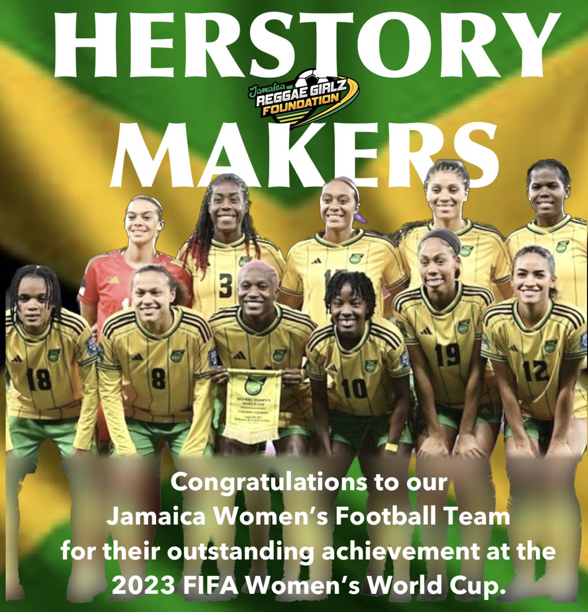 “They’ve made believers out of your many, inspired the World with their spirit, resilience, grit and courage and have put the world on notice that they belong and they’re a force to be reckoned with”. 

RGF President, Michelle Adamolekun. 💪🏾🇯🇲💫