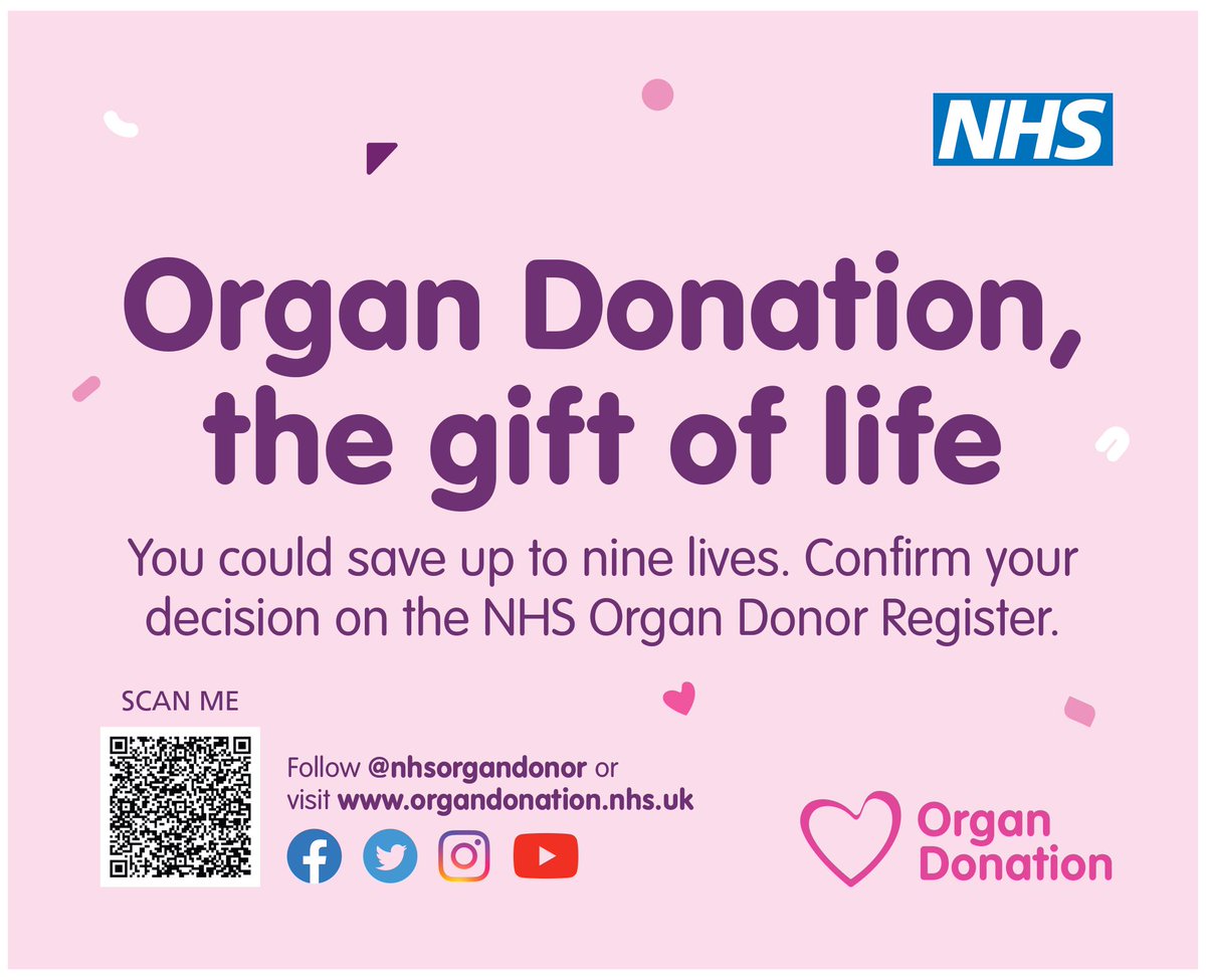 ❤️‍🩹 Are you an Organ Doner?

It takes seconds to sign up (I just did it!!)

organdonation.nhs.uk
