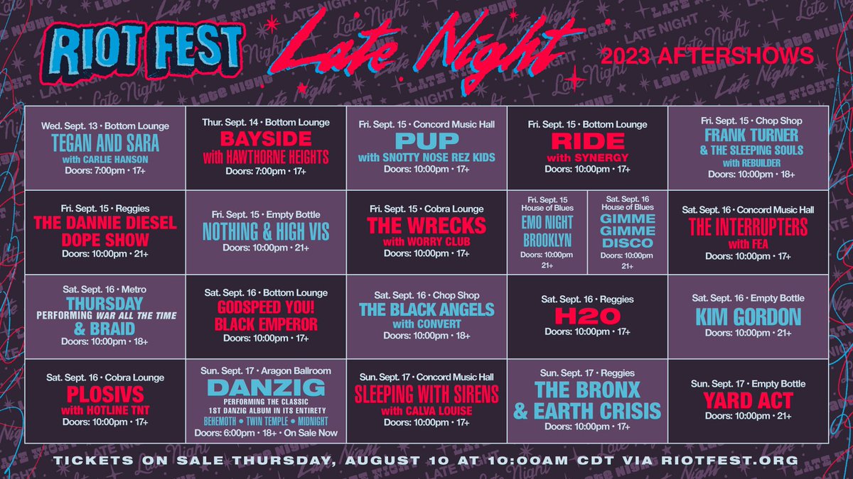 CHICAGO. we are excited to be playing a @RiotFest aftershow!! tickets on sale this thursday at 10am ct🤖bit.ly/wrecksriotas