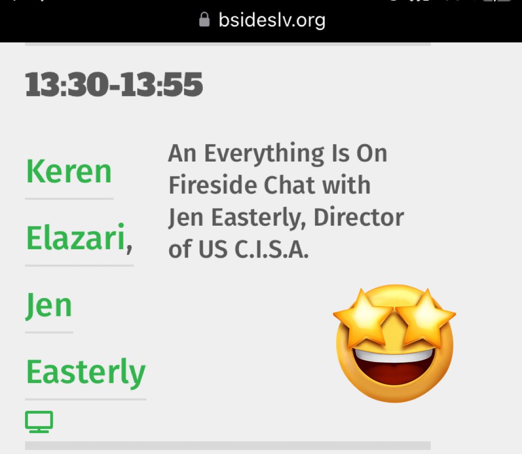 Heads-up hackers! I'll be hosting a special fireside chat with <a href="/CISAJen/">ARCHIVED: Jen Easterly</a> at <a href="/BSidesLV/">BSides Las Vegas</a> on Wednesday Aug 9, 13:30 at the main "Breaking ground" room!