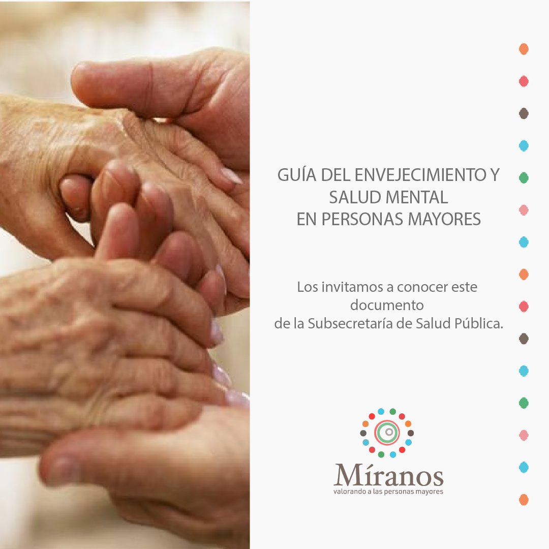 Conoce esta Guía difundida por la Subsecretaría de Salud Pública, documento que contiene un capítulo dedicado a la conducta suicida en personas mayores elaborado por nuestra directora Ana Paula Vieira.
Léela en este enlace:
fundacionmiranos.org/wp-content/upl…