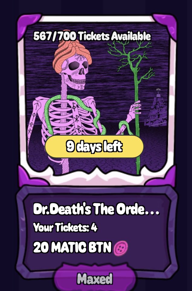 Murrnuts20's tweet photo. Just got some raffle tickets to win a #DD10k from @DrDeathCultClub and @Join_The_Order on #POLYGON
All from rewards in the form of $matic Buttons from staking my @losttoysnft #Crankies https://t.co/pO4hGwb34s