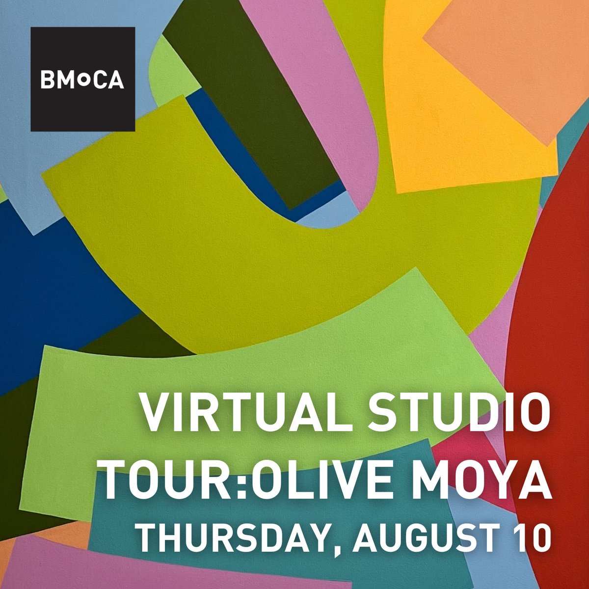 BMoCA's tweet photo. Join us on Thursday, August 10, for a Virtual Studio Tour with Olive Maya.
12-12:30pm, free, on Instagram Live
Olive Moya is a visual artist living and working in Denver.
More info here:
https://t.co/gYNnLG0Yaq
#art #contemporaryart #olivemoya #virtualstudiotour #studiotour https://t.co/qpT68sb1VK