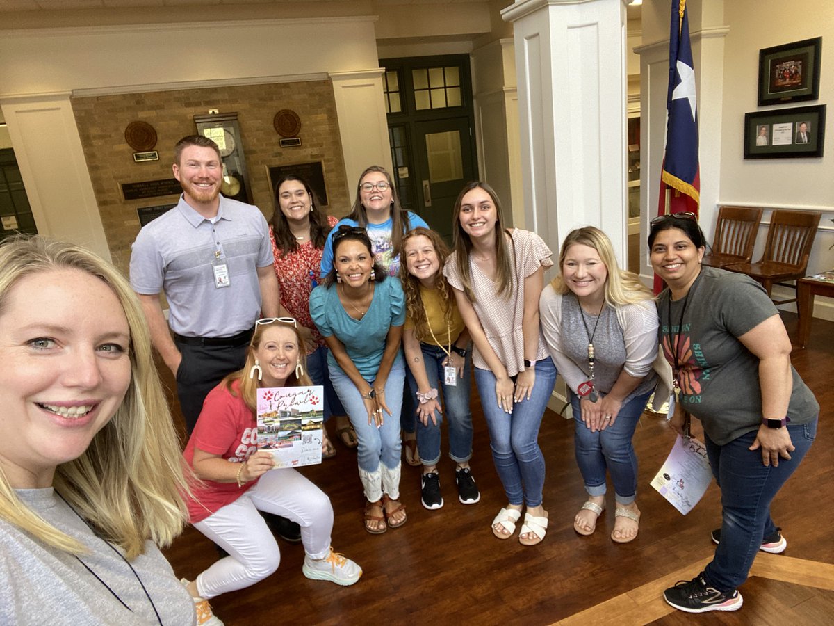 TISD Administration Building (can you spot our special guest?) <a href="/TISDDPES/">Decker Prairie Elementary</a> #DPEScougarprowl #hometownteam