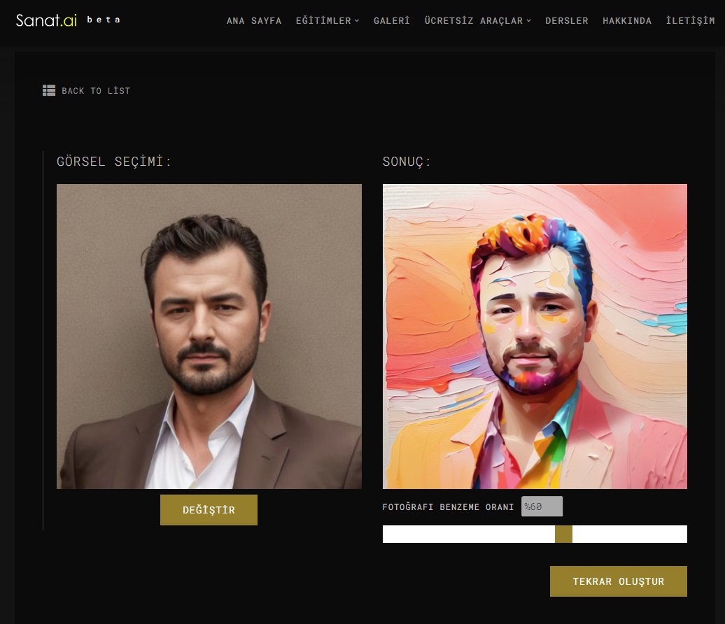 Fotoğraflarınızı impasto tarzı boyama tekniği ile boyanmış resimlere dönüştüren ücretsiz aracımız yayında. Buradan siz de deneyebilirsiniz => sanat.ai/impasto