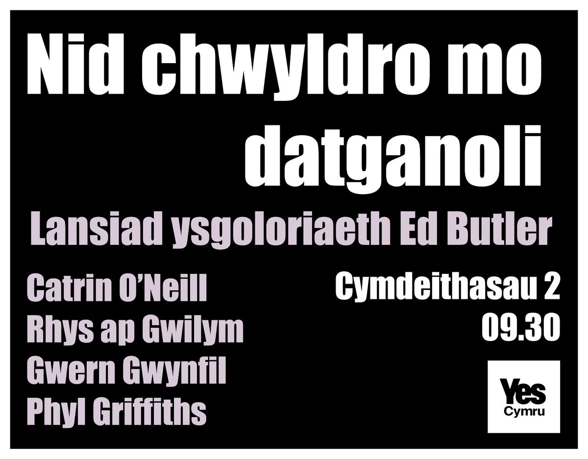 YesCymru are proud to announce the founding of the Ed Butler Scholarship to inspire the next generation of public speakers.
Join us for the ‘Devolution is no revolution’ launch in the <a href="/Eisteddfod_eng/">eisteddfod_eng</a> tomorrow at 9.30