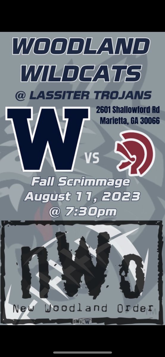 Come out and support this Friday night @ Lassiter. It’s time to put pads on someone else!!! #NWO #RTL