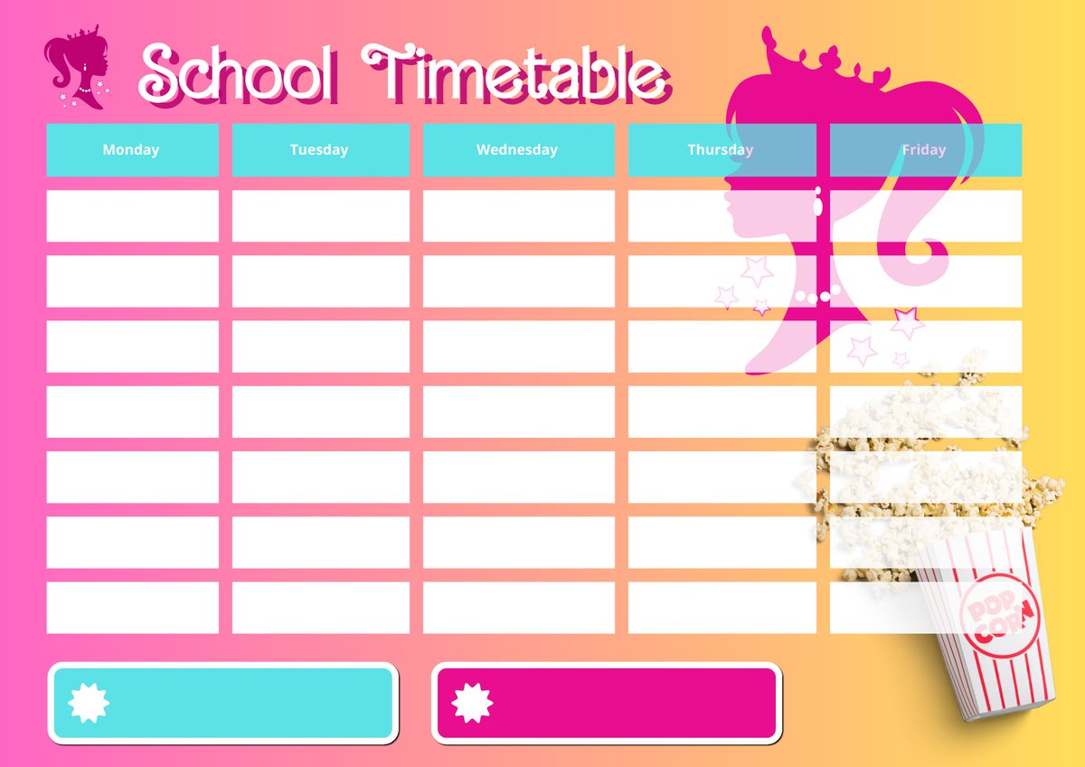 My Barbie themed School Timetable 🍭 #CanvaEDU <a href="/CanvaEdu/">Canva Education</a> #canvalover 💜 <a href="/canva/">Canva</a> <a href="/CanvaHrvatska/">Canva Croatia</a>
