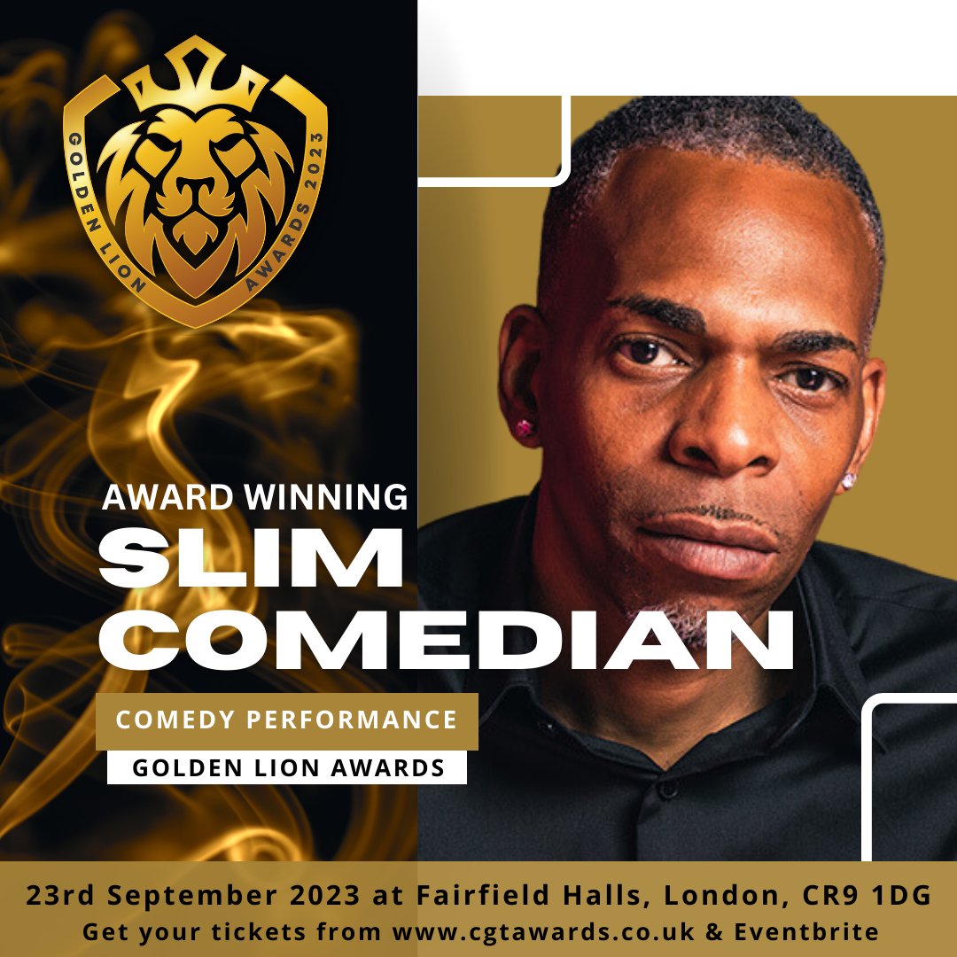 Golden Lion Awards (@cgtawards) on Twitter photo Today we're thrilled to announce that <a href="/SLIMcomedian/">Slim Comedian</a> will be treating us to an incredible live performance at this year's Golden Lion Awards!
Limited tickets available via cgtawards.co.uk or Eventbrite.
#charlesgordontrust #goldenlionawards #award #dinner #entertainment Today we're thrilled to announce that <a href="/SLIMcomedian/">Slim Comedian</a> will be treating us to an incredible live performance at this year's Golden Lion Awards!
Limited tickets available via cgtawards.co.uk or Eventbrite.
#charlesgordontrust #goldenlionawards #award #dinner #entertainment