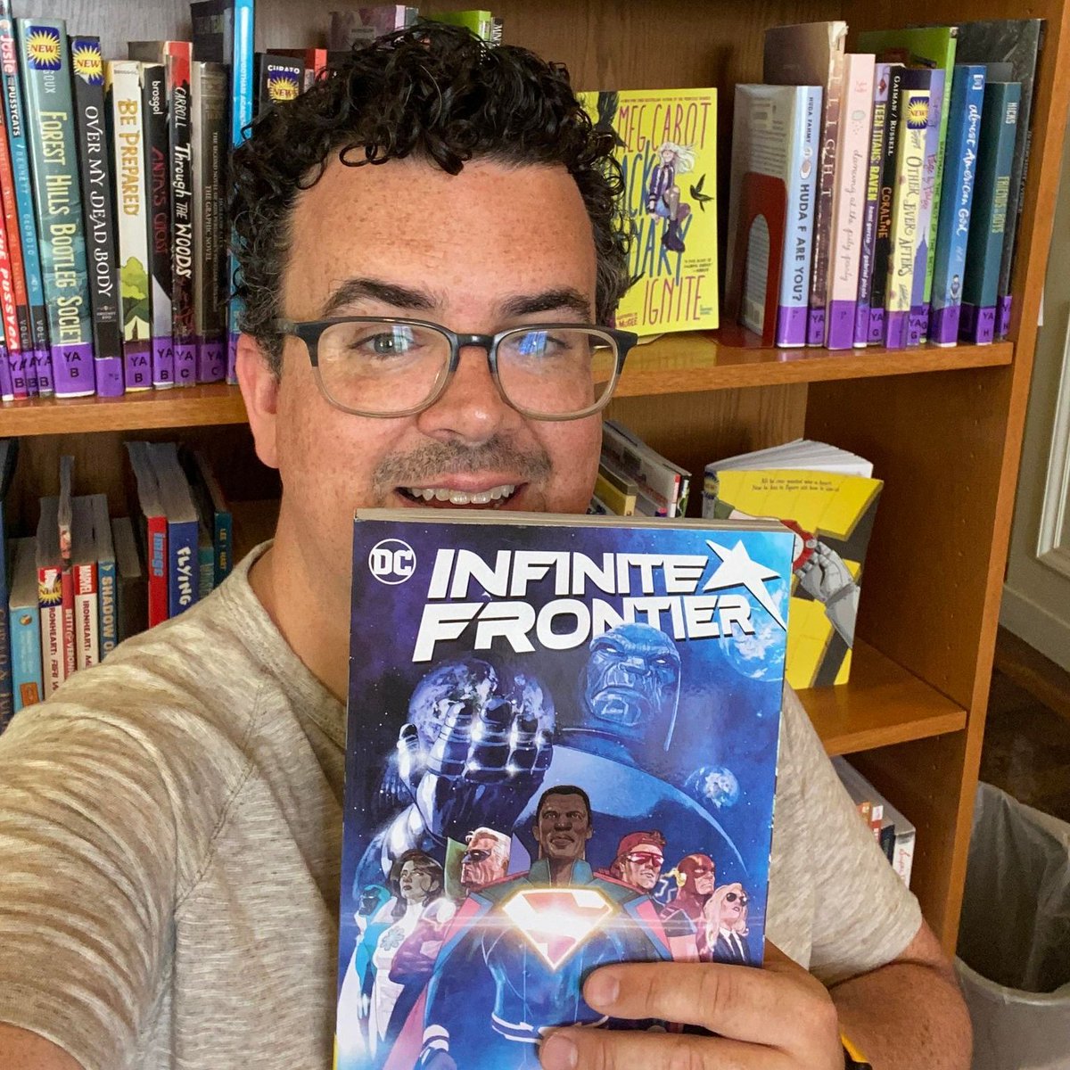 Staff Pick from Library Director Nic Gunning Infinite Frontier by Joshua Williamson, @Ariotstorm, et al., is a sprawling epic spanning the multiverse. There are a lot of moving pieces but they all come together nicely. Standout characters include the Green Latern & Superman!
