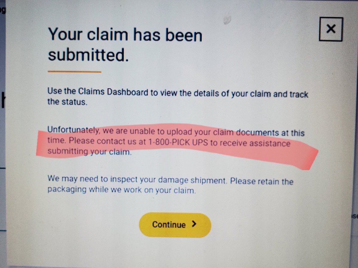 franmoff's tweet photo. Hey @UPS your website told me to call re: claim on damaged package. What magic words do I need to say to get past your gatekeeper and actually get help? I've tried 3 times and keep getting hung up on. https://t.co/0tjGbQutNq
