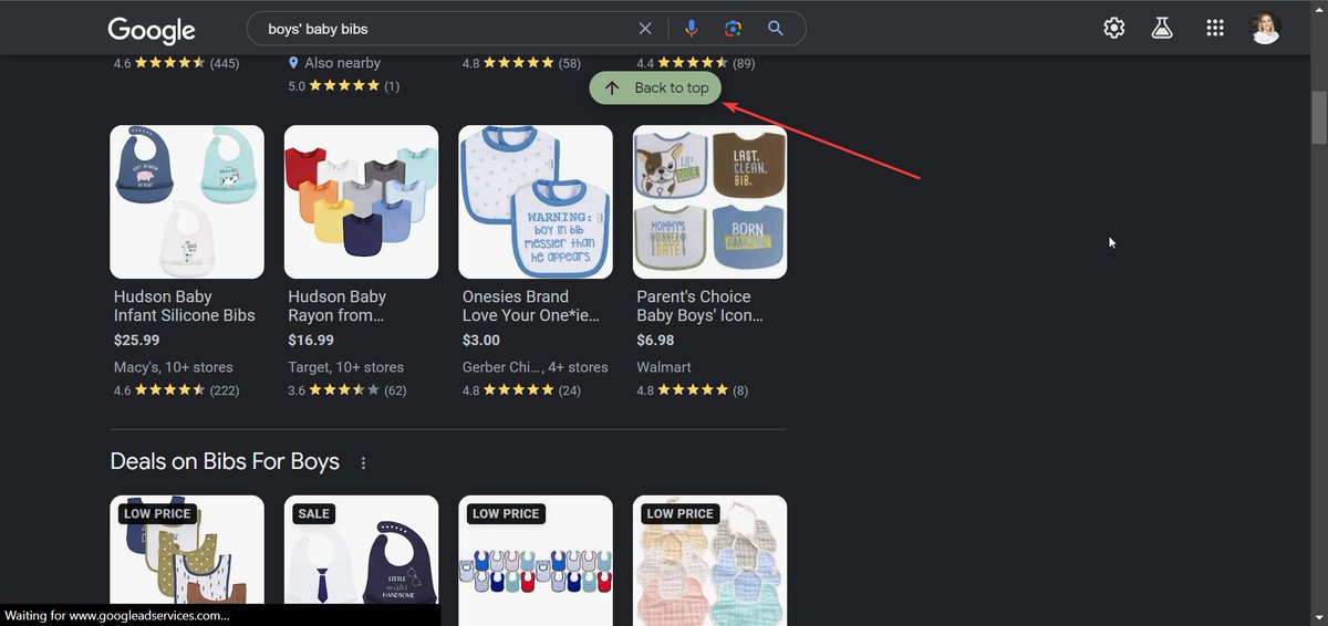 Just noticed that Google's #SGE on the desktop now includes a "Back to Top" icon. I hadn't seen this earlier.
