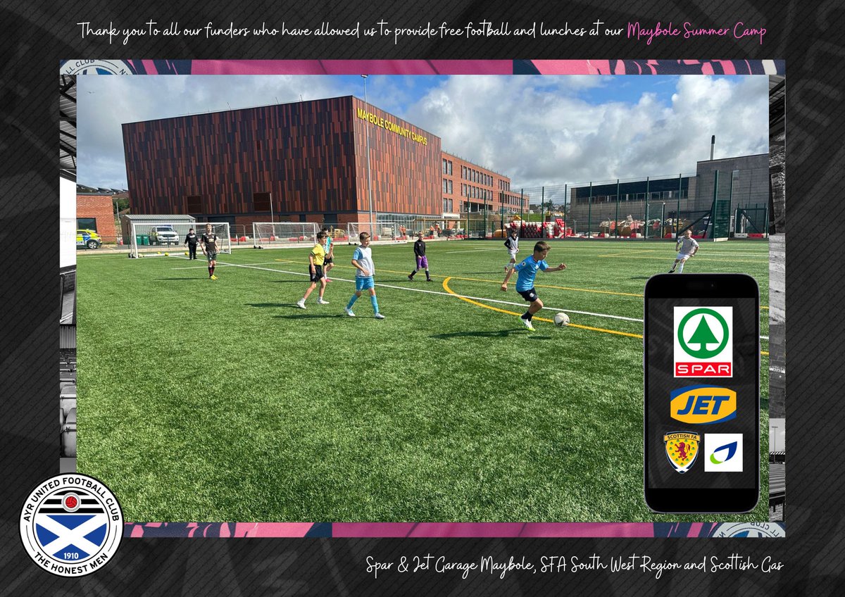 AyrUtdAcademy's tweet photo. Check out the action from day 2 in Maybole! The players enjoying another day of free football 🙌⚽️

@ScotFASouthWest @scottishgas @SPARintheUK 🤝

#WeAreUnited 🖤🤍 https://t.co/jPifNfANVZ