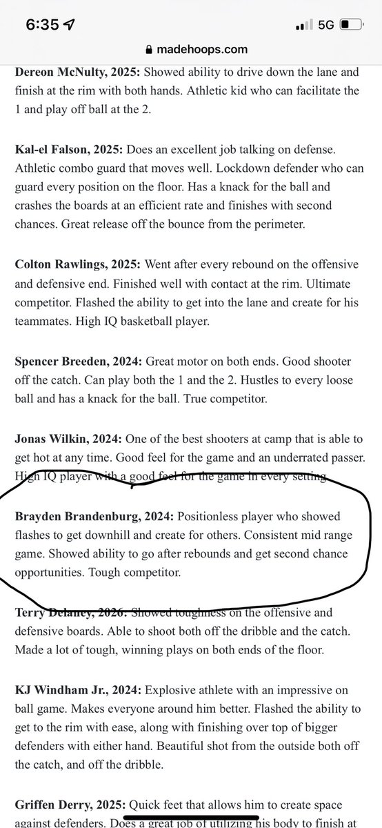 BBurg1981's tweet photo. Great evaluation of Brayden by @madehoops. This is almost exactly him. Since camp his recruiting status has caught fire.  Thanks @TravisGrafHoops for invite.
@KY_PrepReport @NextUpRecruits @PrepHoopsKY @PedroBshaw32 @GradyMajors @RetaliationMou1 @kbchoops @EliteZoneShow https://t.co/cLhzS3j9hq