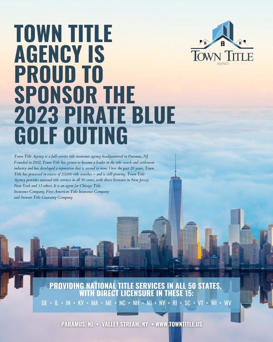 ChrisRotio's tweet photo. Yesterday, Town Title proudly sponsored the Pirate Blue Golf Outing, showing our support for Seton Hall Athletics. Go Pirates! https://t.co/upG2nhnI6q