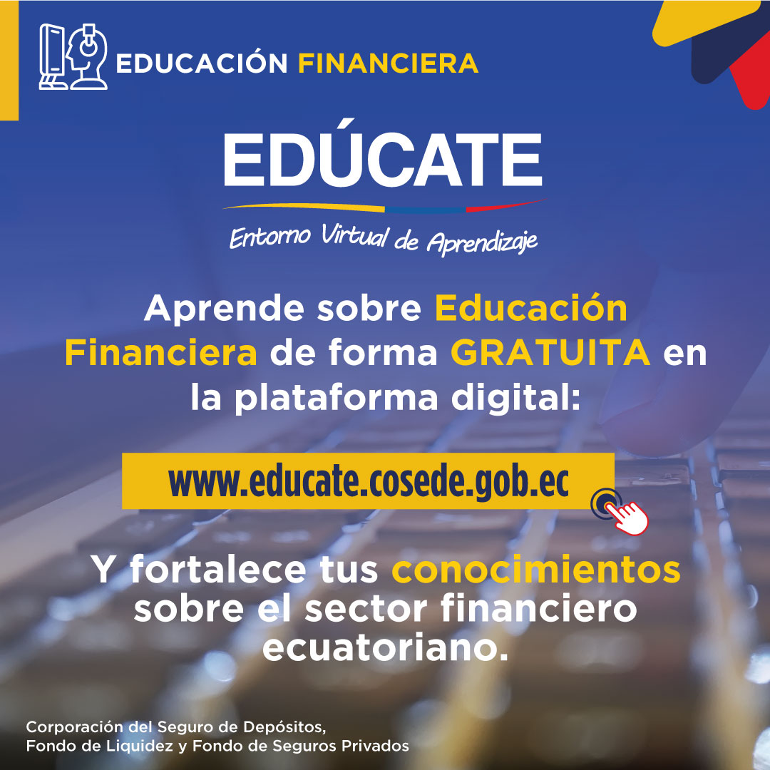 [COSEDE]
Cooperativa Daquilema y  #SeguroDeDepósitos #COSEDE te brinda la oportunidad de capacitarte en #EducaciónFinciera 
►►►Ingresa al siguiente link y participa: educate.cosede.gob.ec

#CoopDaquilema 
#Segmento1 
#EducaciónFinanciera
#cosede #seguro #inversiones #ahorro