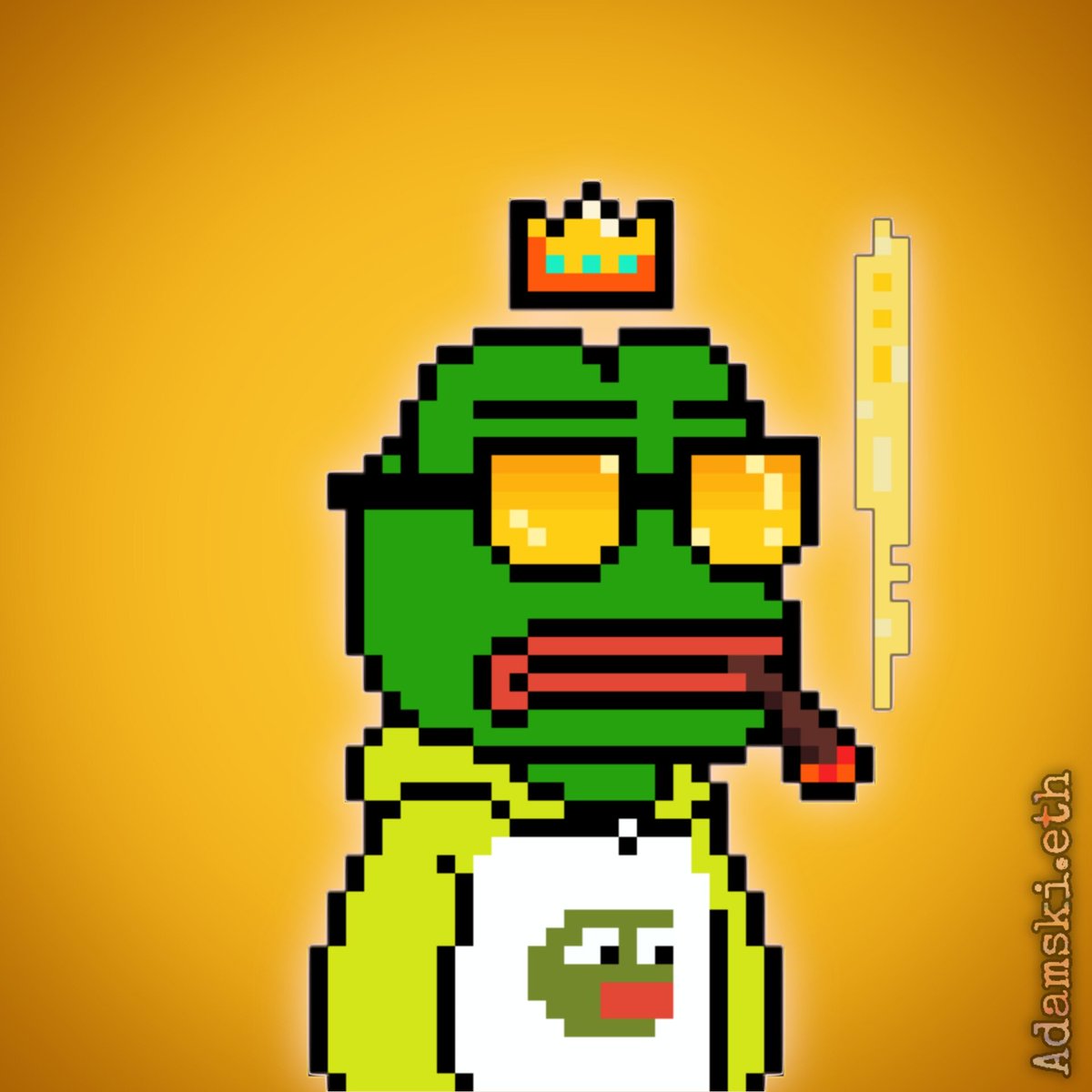 Adamski_eth's tweet photo. @RichwaterNFT @NoblePepes GM ๐
I see your @NoblePepes and match you with my #IllegalPFPs Sunset #PEPE https://t.co/Sw5HMl3j4J
