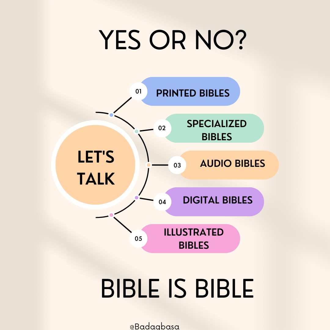 BAdagbasa's tweet photo. Hey folks

What's your opinion about this? 

Does the format of the Bible we use have more impact than the other in our spiritual life?

I want to hear from you.

#Christianity
#Jesus
#christian
#faith
#bible
#God
#gospel
#bibleverse
#letsgo 
#kingdom https://t.co/120Sa4U3s5