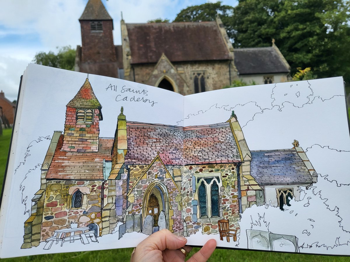 The final result- a real treat today because it was nearer than I thought, the church was open and the whole place was absolutely immaculate with seating and even a picnic bench. 
Well worth a visit! #cadeby #allsaintschurch #leicestershire #leicesterchurches #leicesterdiocese