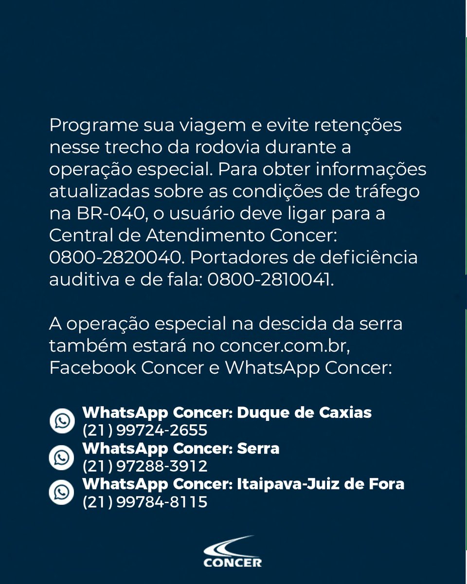 ConcerBR040's tweet image. Carretas de grande porte interditarão descida da Serra de Petrópolis na madrugada de 09/08.

Cinco carretas de grande porte subirão a Serra de Petrópolis pela pista de descida, em operação prevista para ocorrer na madrugada do dia 09.08 (virada de terça para quarta-feira), entre…