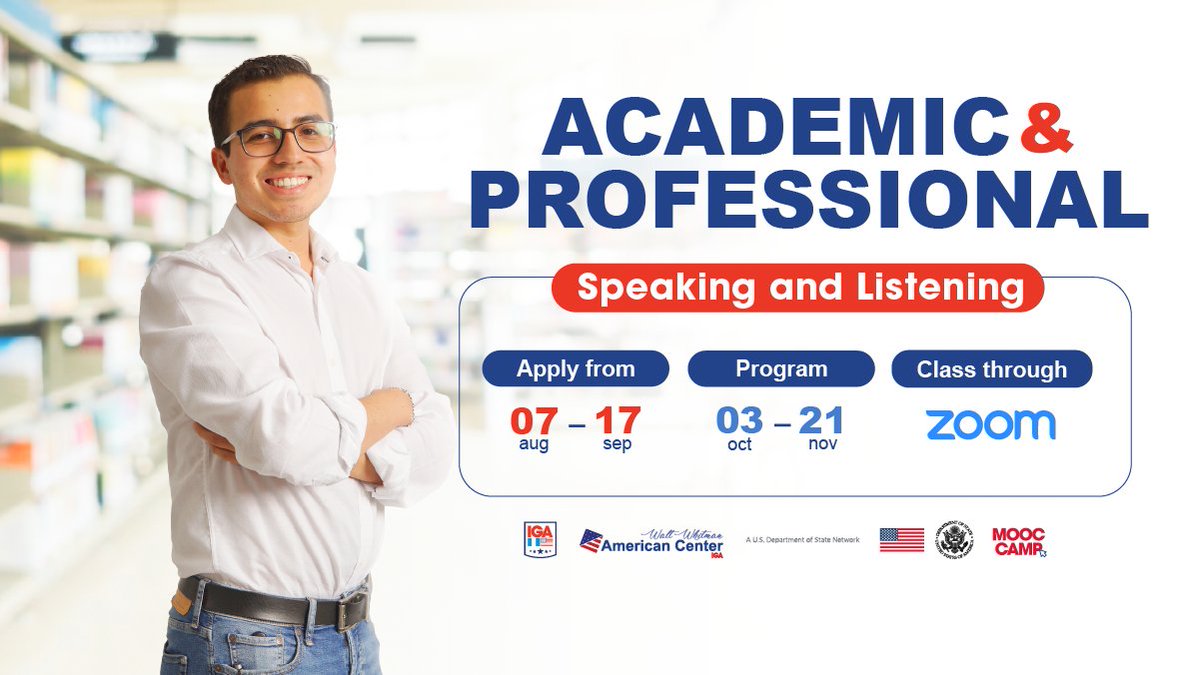 wwacIGA's tweet photo. 📢 Convocatoria abierta para MOOCCAMP en inglés 2023 
¡Mejora tus habilidades de comprensión y expresión oral en inglés!
📍Convocatoria abierta hasta: 17 de septiembre
Completa el formulario aquí :
👉 https://t.co/9c99pjYxMK
📆Martes a las 11:00 am - 12:30 pm y 02:00 - 03:30 pm https://t.co/c9YaYPWmR8
