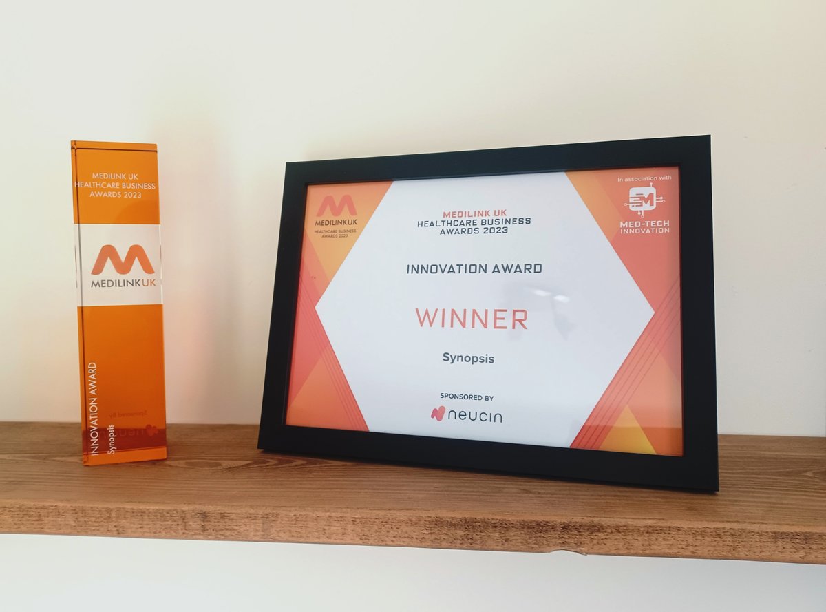 Synopsis (@synopsis_health) on Twitter photo We're delighted to receive our trophy and certificate for winning the #Innovation Award at the prestigious Medilink UK #Healthcare #Business Awards 2023! Unfortunately, we were unable to attend on the night.
#preop #healthcare #healthtech <a href="/VitalHubUK/">VitalHub UK</a> We're delighted to receive our trophy and certificate for winning the #Innovation Award at the prestigious Medilink UK #Healthcare #Business Awards 2023! Unfortunately, we were unable to attend on the night.
#preop #healthcare #healthtech <a href="/VitalHubUK/">VitalHub UK</a>