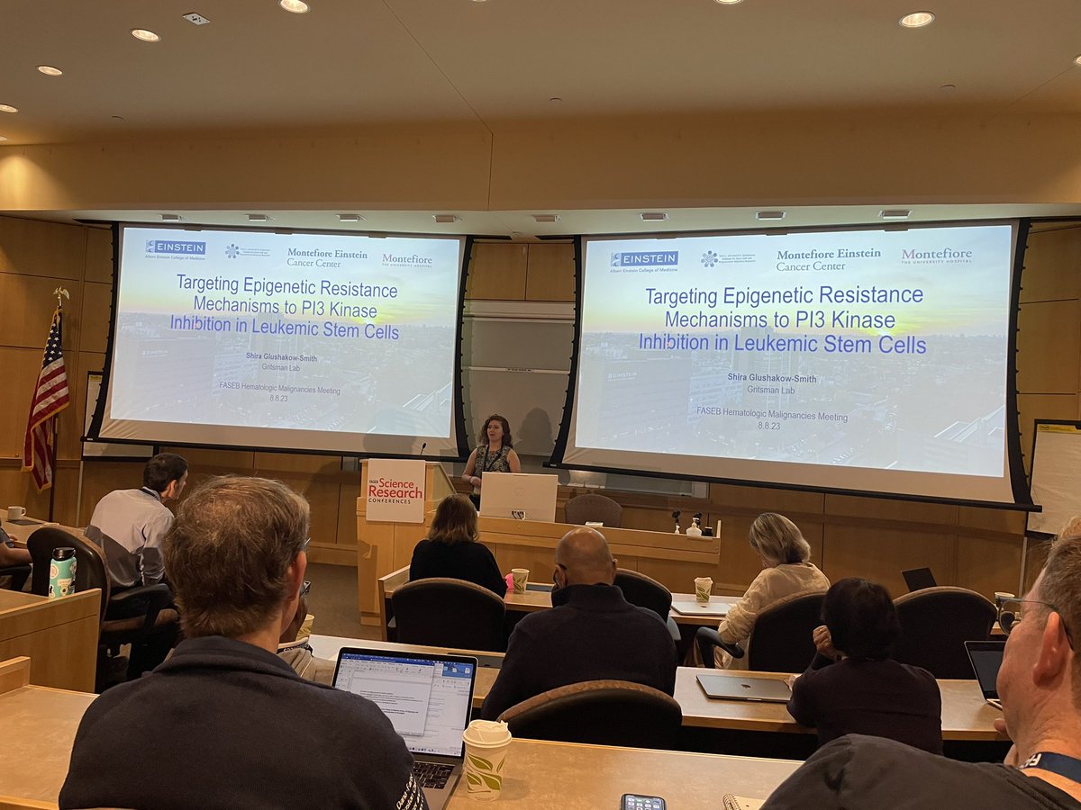 Gritsman_lab's tweet photo. So proud of Shira Glushakow-Smith @TheHematoPoet who just gave a fantastic talk at the FASEB Hamatologic Malignancies conference! @EinsteinPhD @Einstein_SCI https://t.co/EGv3IDGXeN