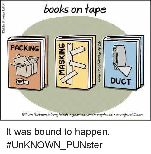 It's #terriblejoketuesday! 😀

Friendly reminder that if you're looking a specific book (a book about tape, for example), you can start your search at Circ!