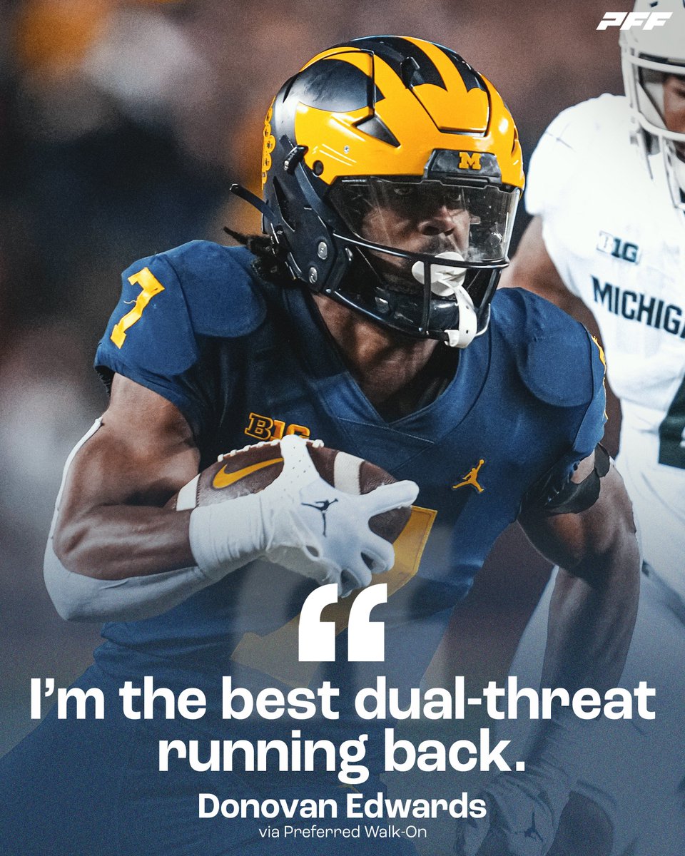 PFF_College's tweet photo. Donovan Edwards can do it all🚀

@UMichFootball https://t.co/00s87yb4f2