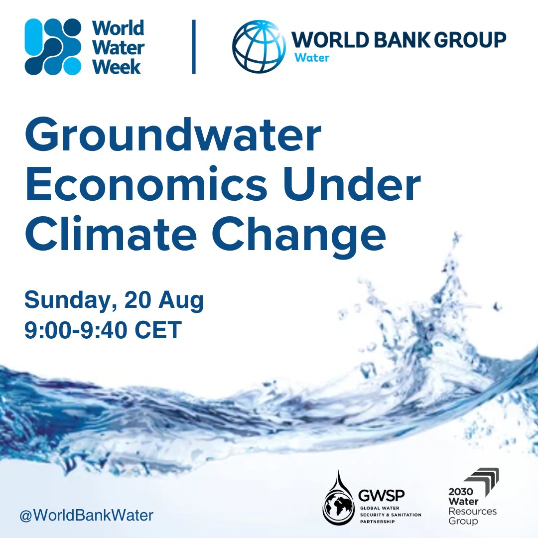 💧Groundwater is undervalued, overexploited &amp; mismanaged.

How can we reposition this precious resource at the highest level of policy discussion?

Join us at <a href="/siwi_www/">World Water Week</a> #WWWeek for a discussion on <a href="/TheGwsp/">GWSP</a>-supported report, #EconomicsOfGroundwater: wrld.bg/Ugqx50Ppw65