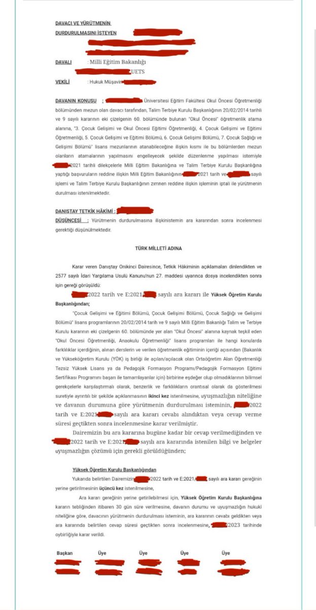 TTK-9 davamızdaki son durum: 

Danıştay, dava hakkında karar verebilmek için YÖK'ten 3 kez ayrıntılı rapor istedi fakat <a href="/YuksekogretimK/">Yükseköğretim Kurulu (YÖK)</a>  1.5 yıldır mahkeme kararını yerine getirmemektedir.

Mesleğimizi kurtarmamız için YÖK'ün görevini yapması gerekiyor.