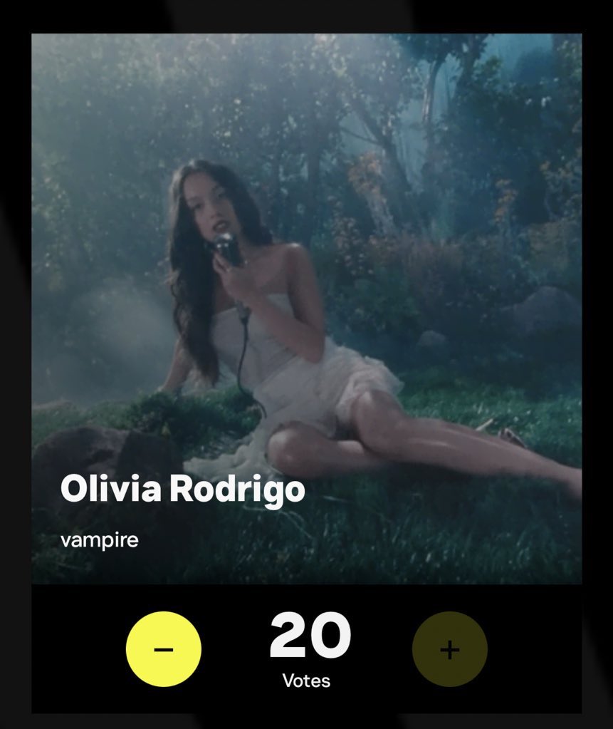 HOT GIRLS VOTE FOR LIV AT THE VMAS!!!!

olivia is nominated for 5 total categories, THREE of which you can vote for:

- video of the year ⭐️
- song of the year ⭐️
- best pop ⭐️
- best editing 
- best cinematography