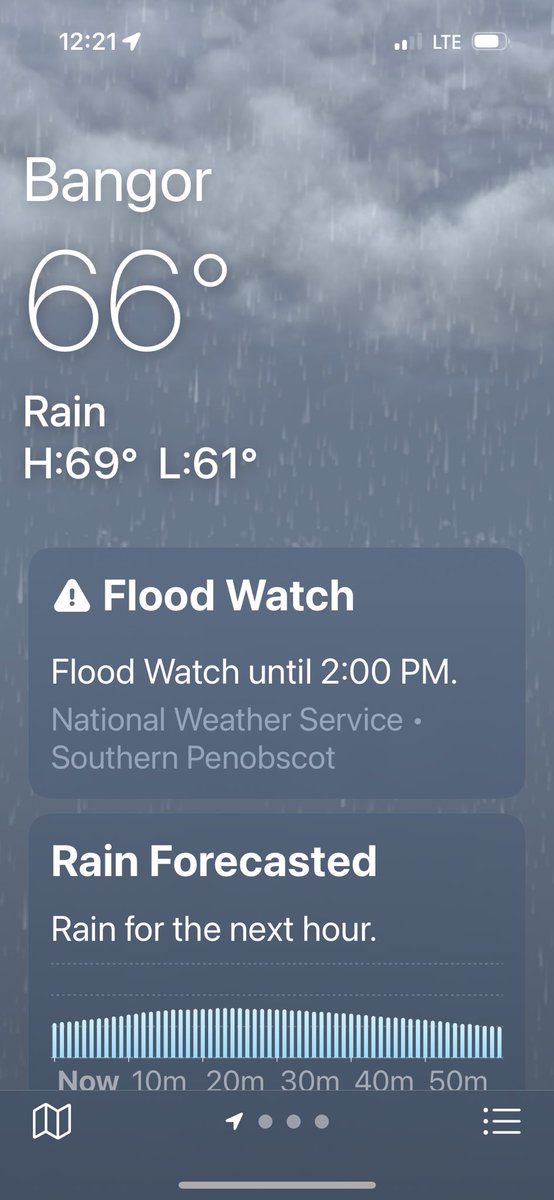 realbrumback's tweet photo. It’s 66 and rainy in Bangor, Maine, for those who were wondering. https://t.co/P7dpgdyPRC
