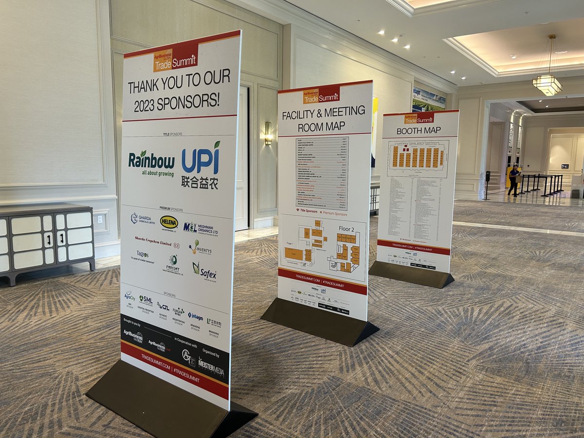 AgBusinessMedia's tweet photo. 📍On-site and ready to welcome delegates to Trade Summit 2023! Registration opens at 1 pm today. Get ready to connect and engage with the world market at the premier agribusiness event of the year!

#ABGTradeSummit #Agribusiness #CropProtection #PlantHealth #Biologicals https://t.co/GVUfh7ubag
