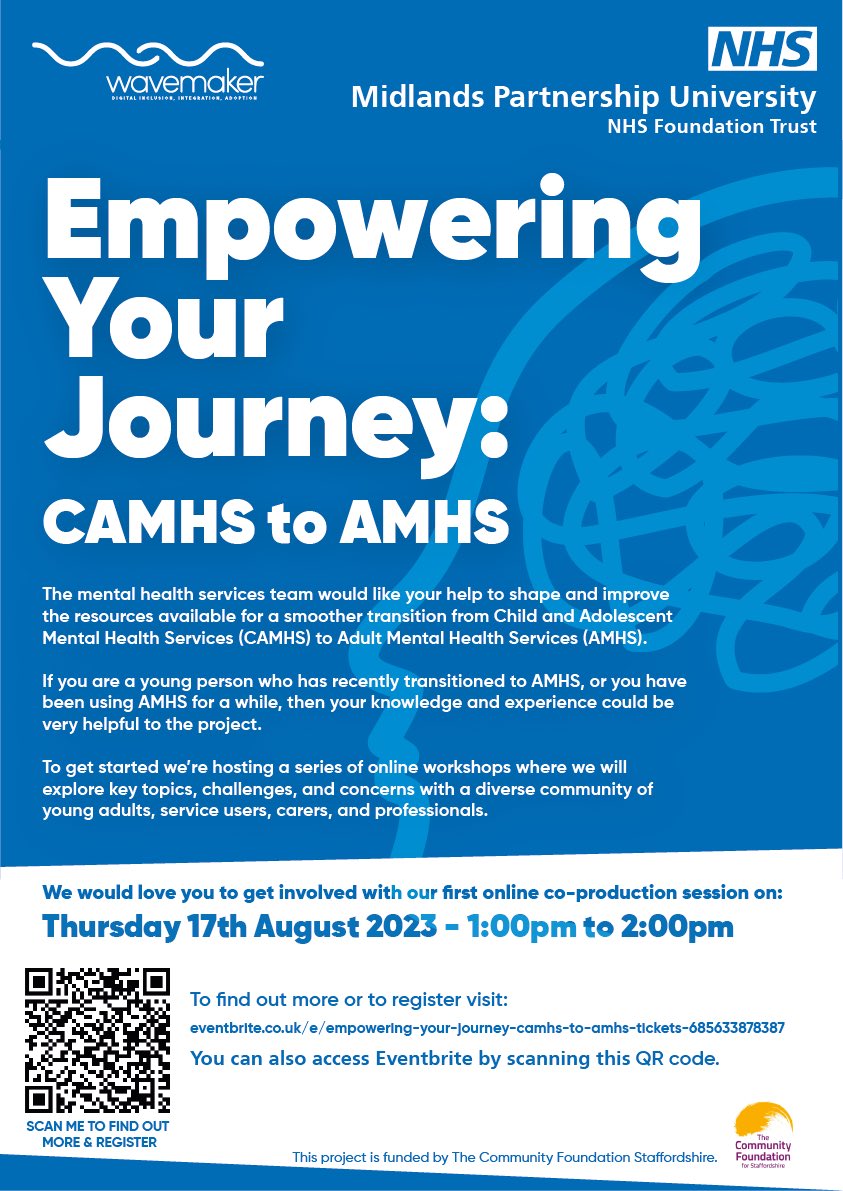 South Staffordshire MHSTs in Schools (@southstaffsmhst) on Twitter photo We need your help! 
To find out more information about this event before registering, please email participation@mpft.nhs.uk and one of our team will get back to you.
 
Link to Eventbrite: eventbrite.co.uk/e/empowering-y… We need your help! 
To find out more information about this event before registering, please email participation@mpft.nhs.uk and one of our team will get back to you.
 
Link to Eventbrite: eventbrite.co.uk/e/empowering-y…