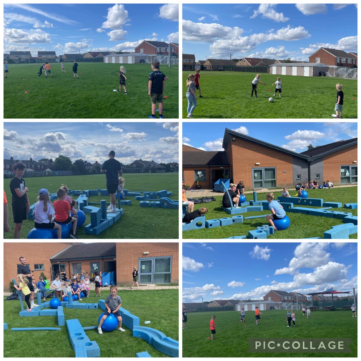 Acreheads7ST's tweet photo. This afternoon we have had a fantastic time taking part in space hopper relays, playing football rounders, baking breakfast bars and playing Olympic bingo! Bring on more fun tomorrow! #HAF #olympicday #holidayclub https://t.co/Y2MN5rWYah