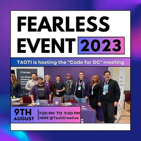 TaotiCreative's tweet image. Taylor Swift, who? Code for DC&apos;s FEARLESS event is being hosted HERE at Taoti, tomorrow, August 9 from 7-9PM.

👉 over to register (its free!) : meetup.com/code-for-dc/ev…

#codefordc #TaotiCreative