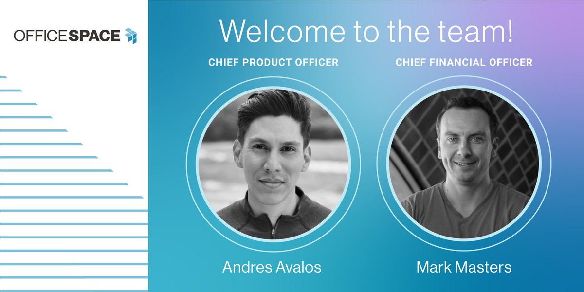 We’re excited to welcome high-growth category leaders Andres Avalos, Chief Product Officer, and Mark Masters, Chief Financial Officer, to our team today!

As SaaS visionaries that have changed how we work and connect in the cloud, we’re thrilled to welcome them to our team! 👏👏