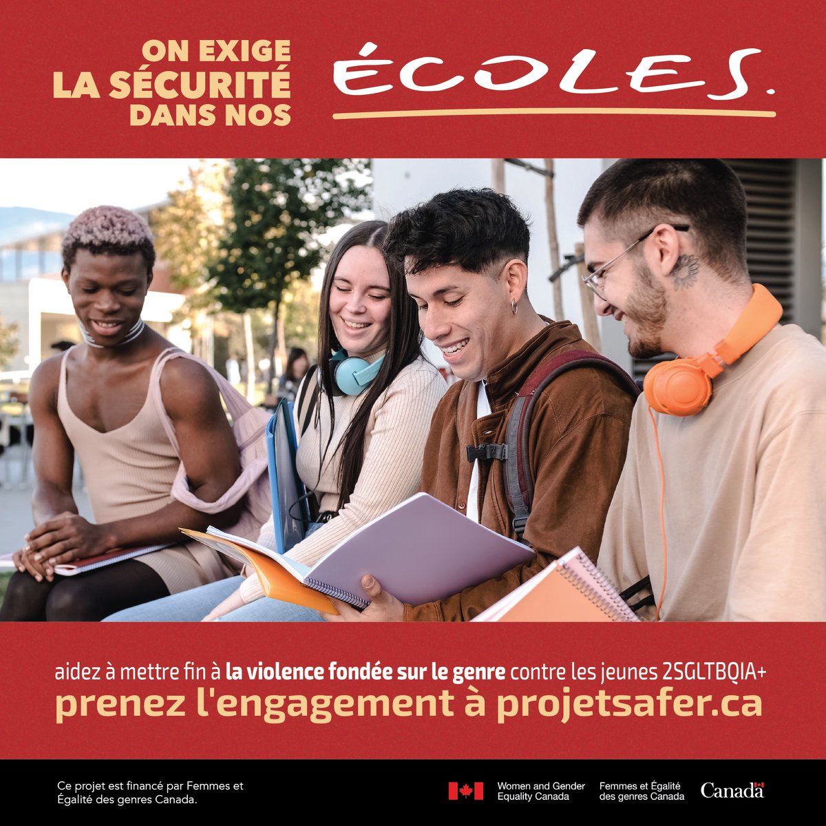 #WeDeserveSafer schools
#OnExigeLaSécurité dans nos écoles

Project funded by Women and Gender Equality Canada: saferproject.ca

Programme financé par Femmes et Égalité des genres Canada : projetsafer.ca