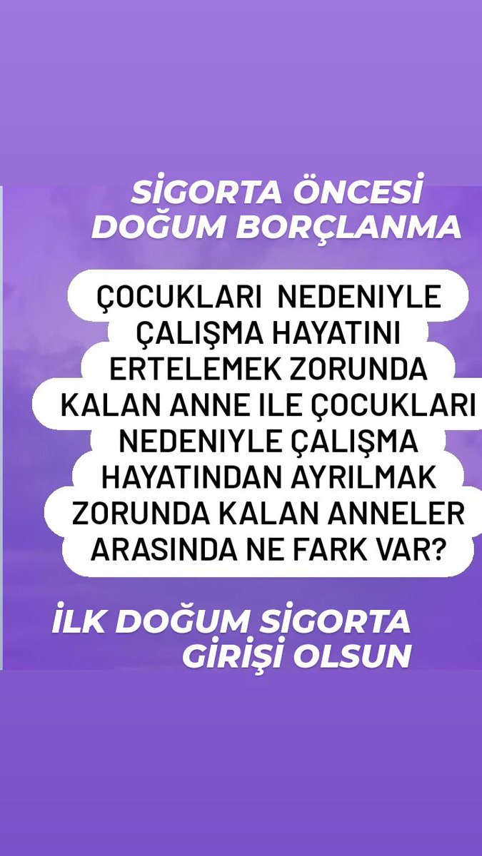 İlk doğum SGK girişi olsun en doğru çözüm bu geride bir tek mağdur anne kalmasın
<a href="/RTErdogan/">Recep Tayyip Erdoğan</a> 
<a href="/dbdevletbahceli/">Devlet Bahçeli</a> 
<a href="/kilicdarogluk/">Kemal Kılıçdaroğlu</a> 
<a href="/Mustafa_Destici/">Mustafa Destici</a> 
@ErbakanFatih 
<a href="/AvOzlemZengin/">Av. Özlem Zengin 🇹🇷</a> 
<a href="/drbetulsayan/">Dr.Betül Sayan Kaya 🇹🇷</a> 
<a href="/_cevdetyilmaz/">Cevdet Yılmaz</a> 
<a href="/Akparti/">AK Parti</a> 
@arzuerdemDB 
@feridun_bahsi 
#SartsızDoğumBorclanma