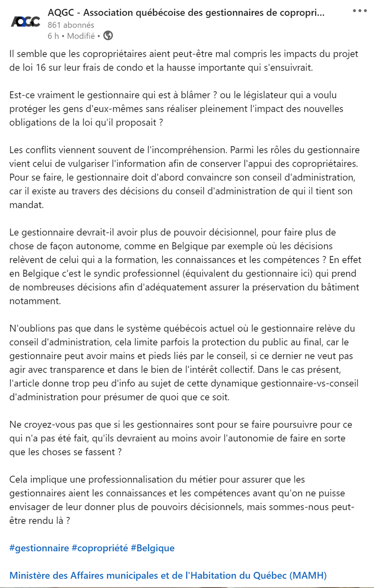 AQGCorg's tweet photo. À lire 👇 https://t.co/m9PMcz1jQA 
@TemanSasha @NoovoInfo @CTVNews @CTVMontreal @MAMHqc #copropriété #gestionimmobilière https://t.co/Eoxc5W8KMg