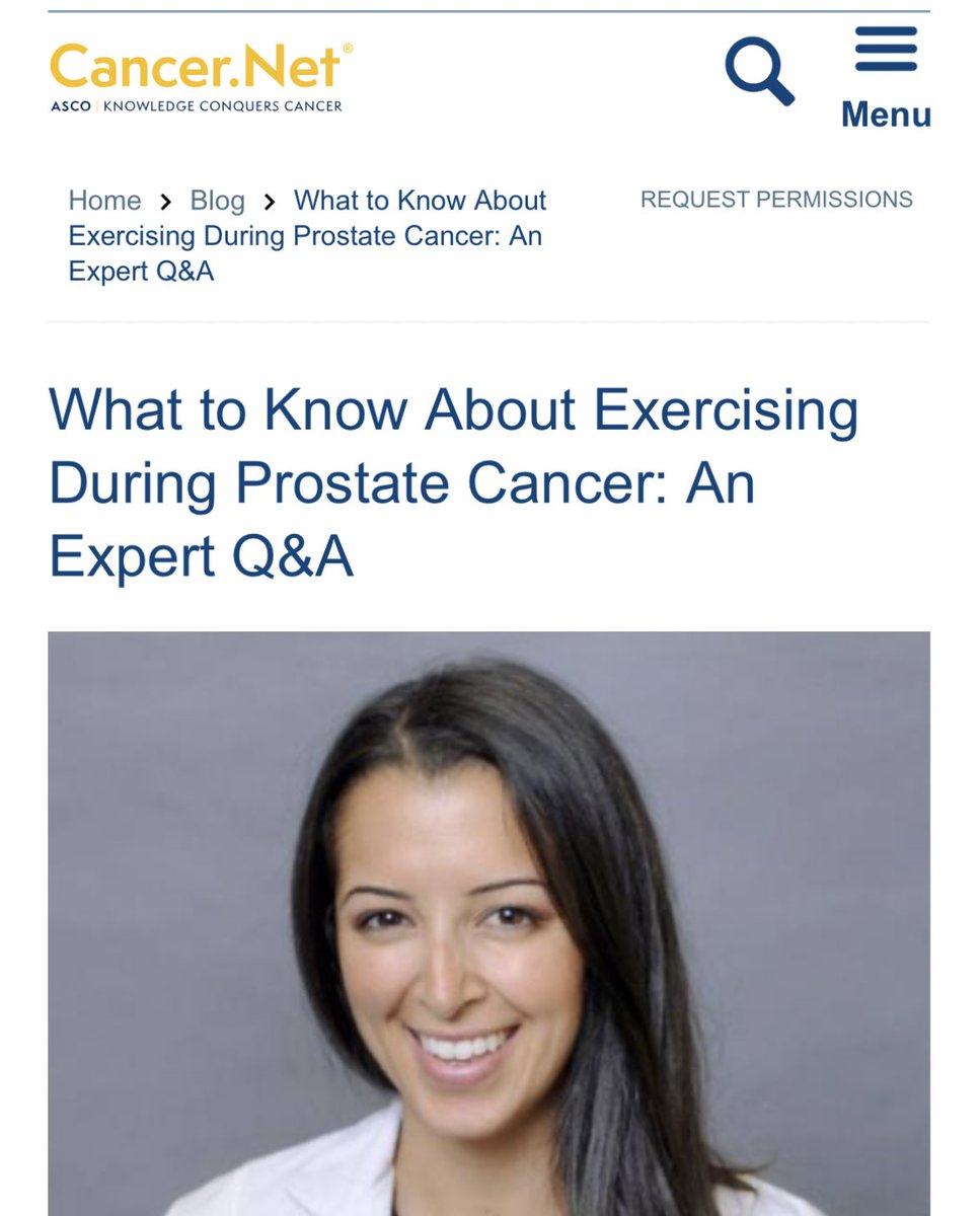 Out today in collaboration with <a href="/asco/">ASCO</a>, Dr. Reizine &amp; I discuss why exercise is important for patients with prostate cancer, common challenges &amp; types of exercises that may be helpful! 🏃‍♂️🚴🏽 🧘‍♂️ 🏋🏽‍♀️ #prostatecancer #guonc 

cancer.net/blog/2023-08/w…