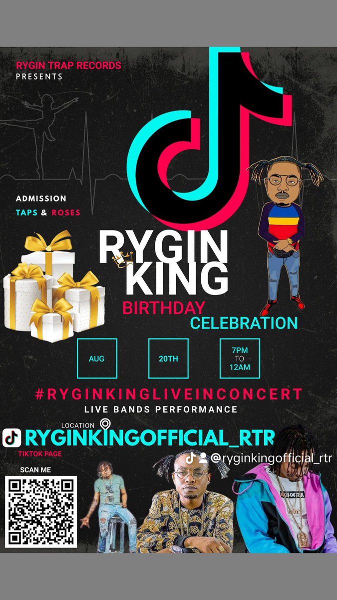 Ryginking Live stream performance don’t miss it August 20 special guest artist location tiktok