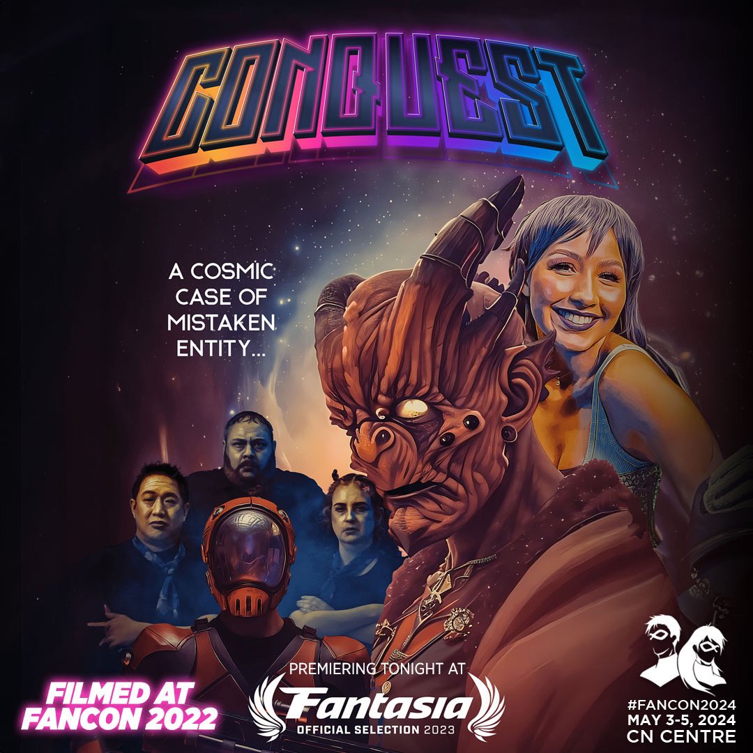 Premiering tonight at <a href="/FantasiaFest/">Fantasia International Film Festival</a> #Conquest which was filmed on location during #FanCon 2022! We're so proud of our sci-fi comedy love letter to all things geeky! Did you get to catch the sneak peek at FanCon this past May? #DecadeofFanCon #CityofPG #takeonPG #FantasiaFilmFest