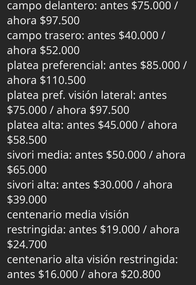 wonuerbakero's tweet image. si los precios de taylor aumentan un 30% como los red hot estos serían los precios (sin agregar el service) #DFConcertWeek