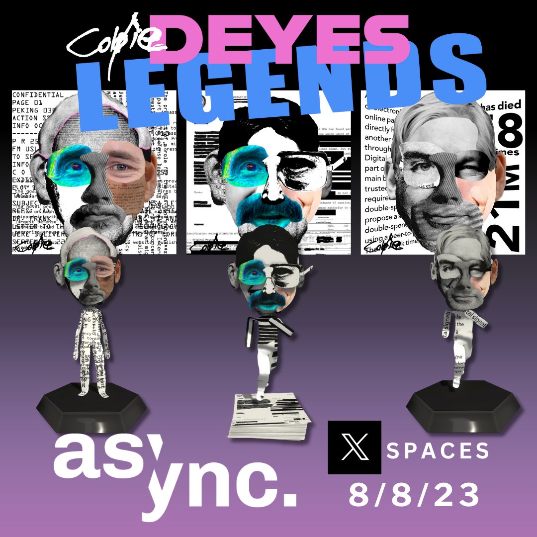 AsyncArt's tweet photo. Starting soon! β¨
We're talking with OG @Coldie about the evolution of #DEyes into the metaverse w the release of DEyes Legends 3D GLB statues and VRM avatar collection!
He's also giving away AL spots so show up and participate π
Tap in: https://t.co/TFwLu0yZK3 https://t.co/PAD0cIwjU1