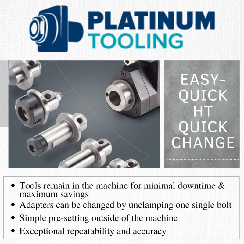 PlatinumTooling's tweet photo. #Heimatec #HTseries  quick change system allows the machine operator to switch out adapters quickly while the tools remain in the machine.  #livetools #statictools #machinetools #collets #mfg https://t.co/wOPTuVirqs