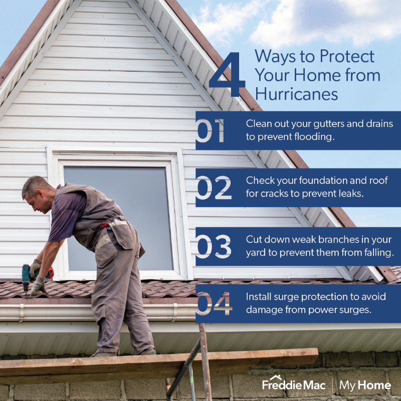 FreddieMac's tweet photo. In the midst of #HurricaneSeason, home protection should be a top priority for those in disaster-prone areas. Here are tips for homeowners to secure their home in advance so they can prepare to weather the unexpected. #Hurricane #Hurricanes